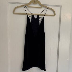Cami NYC Elegant Black Lace-Up Tank